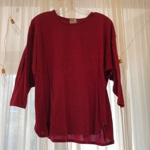 Maroon 3/4 Sleeve Confortable Blouse